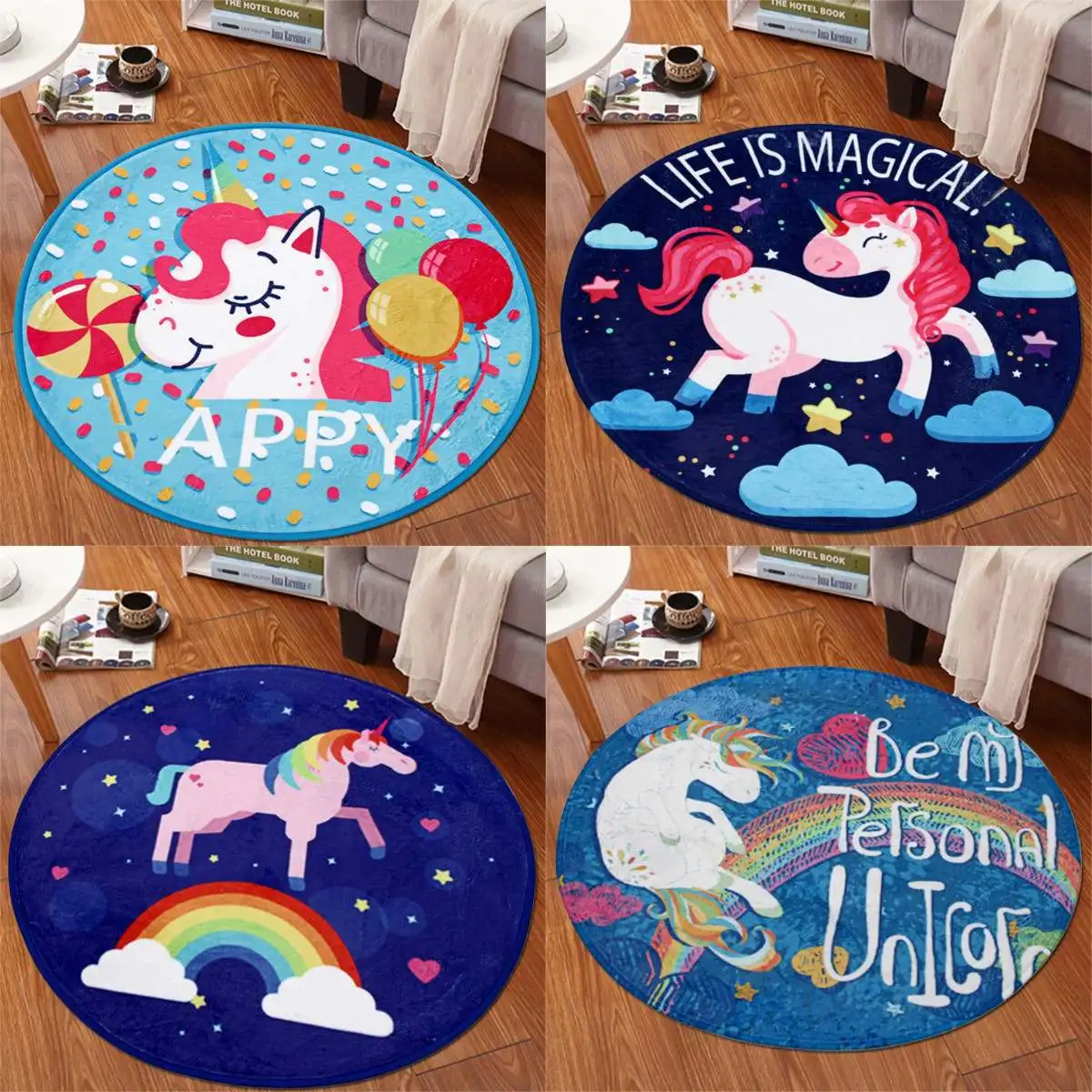 60x60 см круглый сказочное животное фланелевый коврик напольный коврик для йоги коврик для ванной нескользящее сиденье игровой коврик Домашний декор для спальни