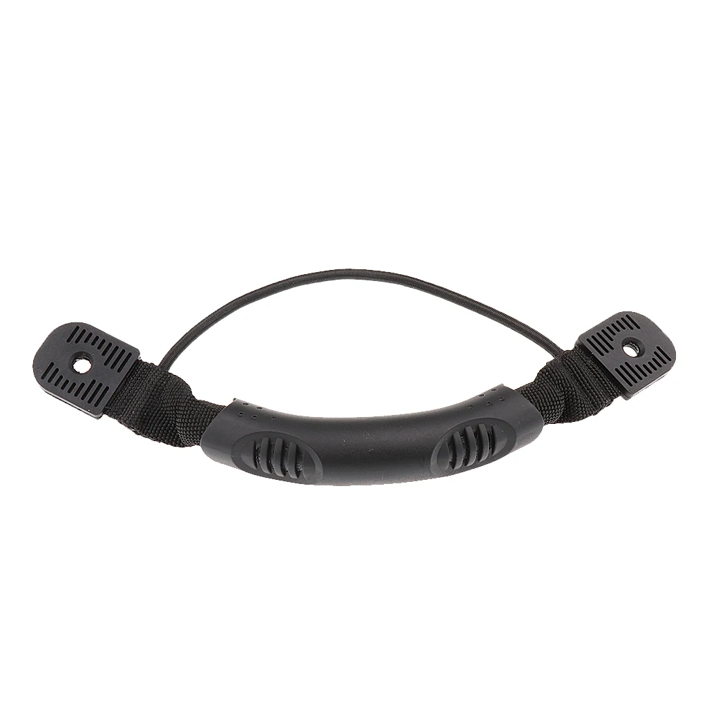 4 Pieces Spare Black Kayak Canoe Boat Side Mount Carry Handles Kit with Elastic Cord
