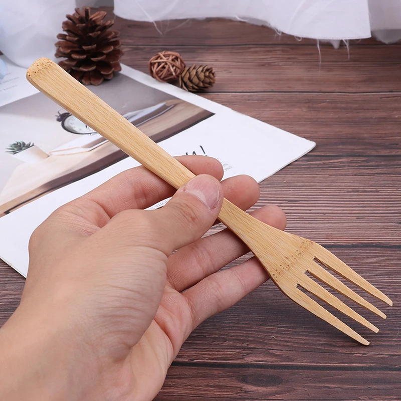 1PC Reusable Retro Wooden Bamboo Cutlery Flatware Dinnerware Spoon Fork Chopsticks Portable Dinnerware