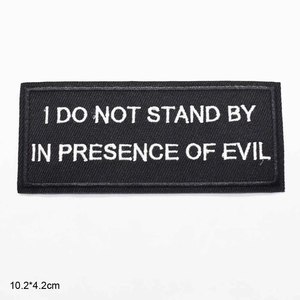 Worte ICH nicht stehen durch in anwesenheit des bösen Für Junge Mädchen Kinder Eisen Auf Alita Patches Bestickt Patch für Kleidung Kleidung