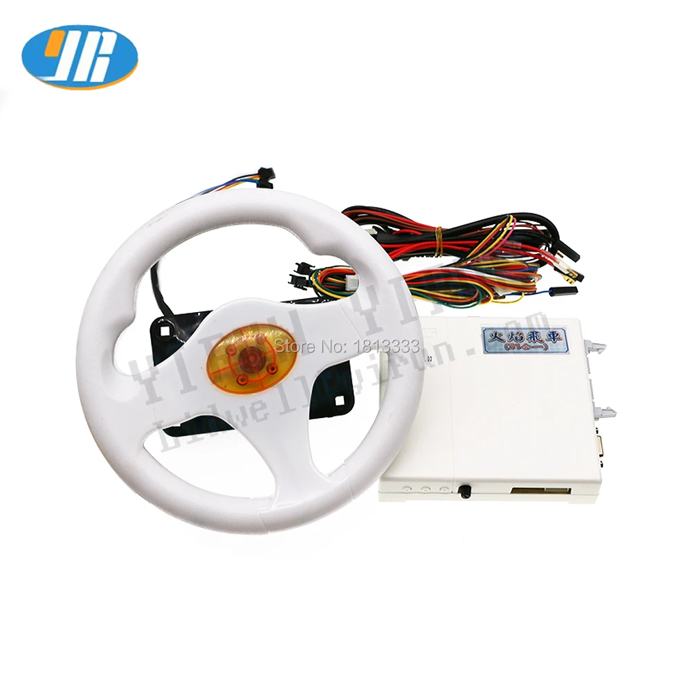 With steering wheel 31 в 1 гоночный автомобиль игра pcb пожарная машина видео игра доска с рулевым колесом провода жгут для детской игровой машины - Цвет: With steering wheel