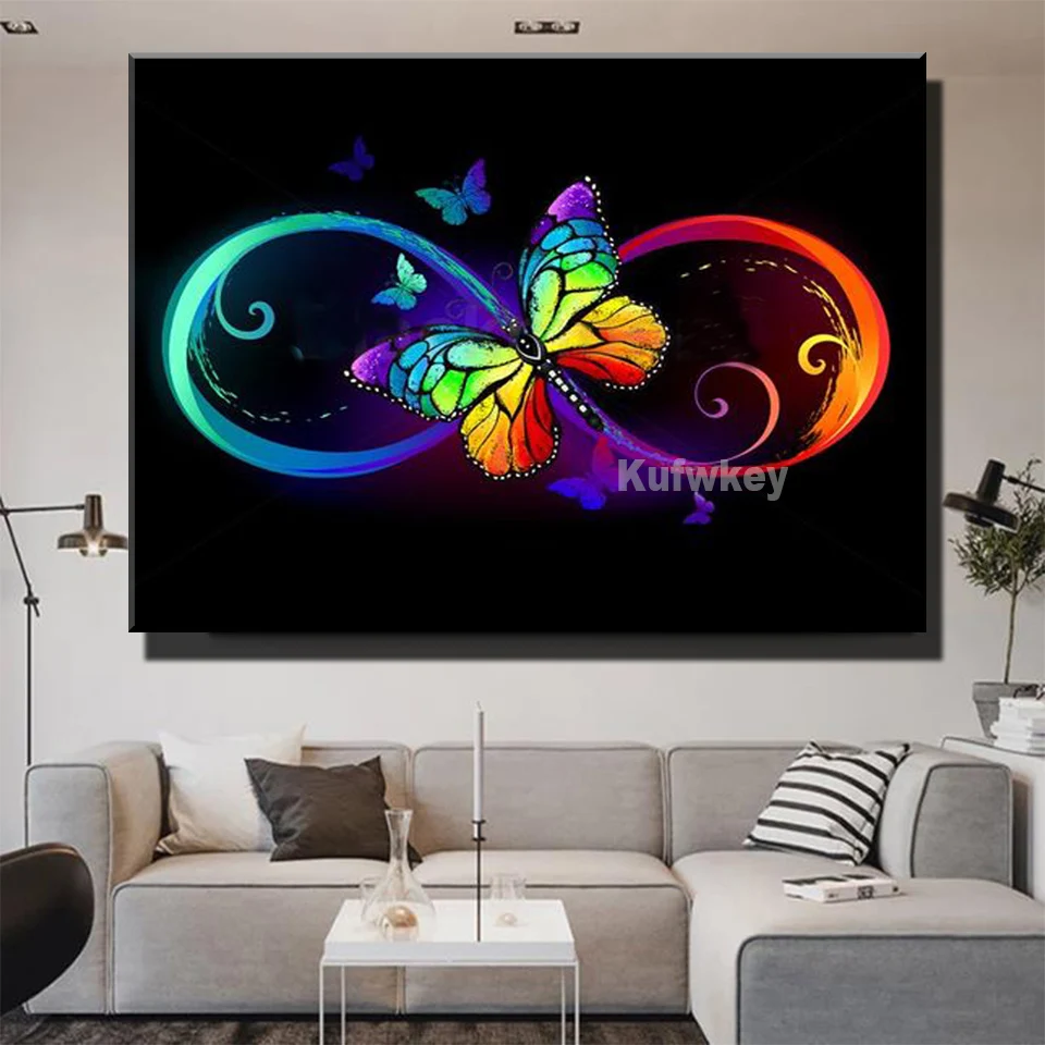 5d diy diamond painting Infinity With Rainbow Butterfly mosaic cross stitch 3d embroidery diamond Full round square Fantasy Art,