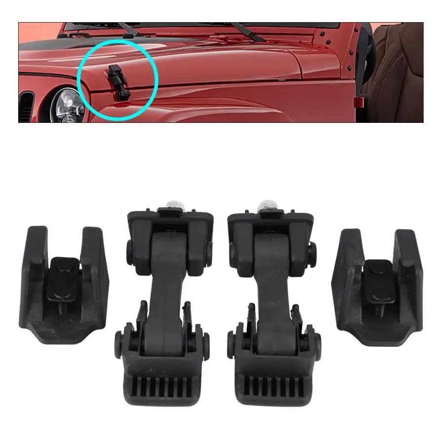 2 комплекта капота защелка Безопасность & Кронштейны для Jeep Wrangler JK 2007 2008 2009 2010 2011
