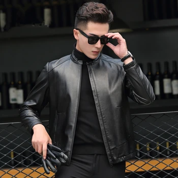 

2020 Men's Leather Jackets Autumn Short Jacket Men Genuine Sheepskin Coat Plus Size Jacket Chaqueta Cuero P-D8277C ZL953