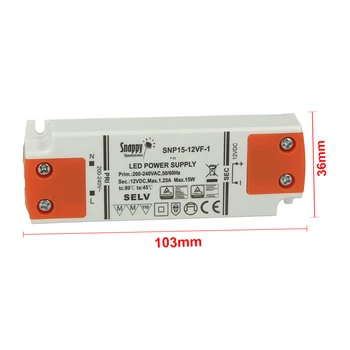 

SNAPPY CV9013 CV power supply transformer Slim 12V 15W 1,25A 16,5mm SNP15-12VF-1