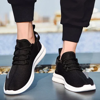 

Mens summer sneakers air mesh shoes boys sport breathable sneakers 2020 classic style black sneakers