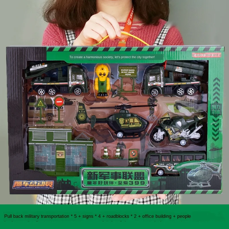 Cars Fire Trucks Model Set Engineering Toy Kit Children's Car Pretend Play Aircraft Train Inertia Excavator Gift For Kids Toy