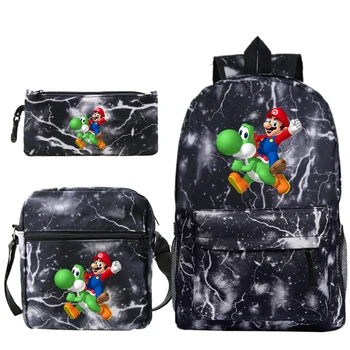 

Super Mario Backpack for Students Back To School Shoulder Bags Boy Kids Bookbag Children Functional Notebook Canvas Knapsack
