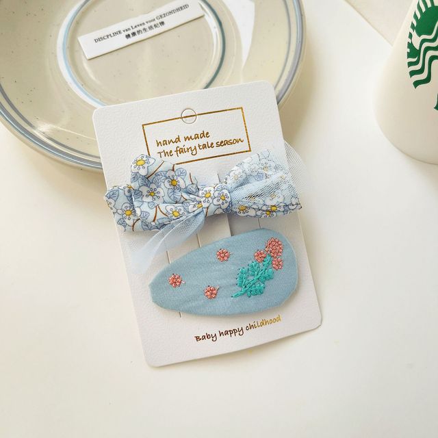 Pcs/Set Children Cute Sweet Water Droplets Floral Bow Ornament Hair Clips Girls Lovely Alloy Hairpins Kids Hair Accessories