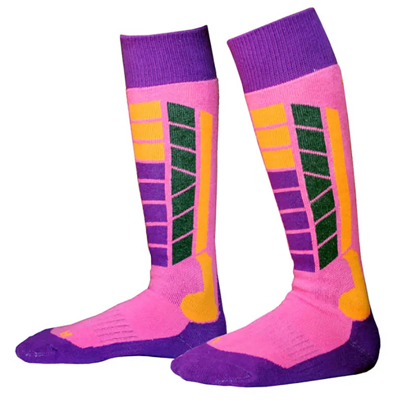 Мужские и женские лыжные носки, хлопковые термо-носки, зимние уличные спортивные сноубординг, лыжные теплые толстые - Цвет: XT0537PZ