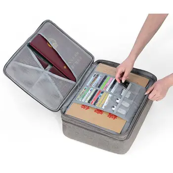 

Double Layer Document Ticket Bag Zipper Storage Large Capacity Certificates File