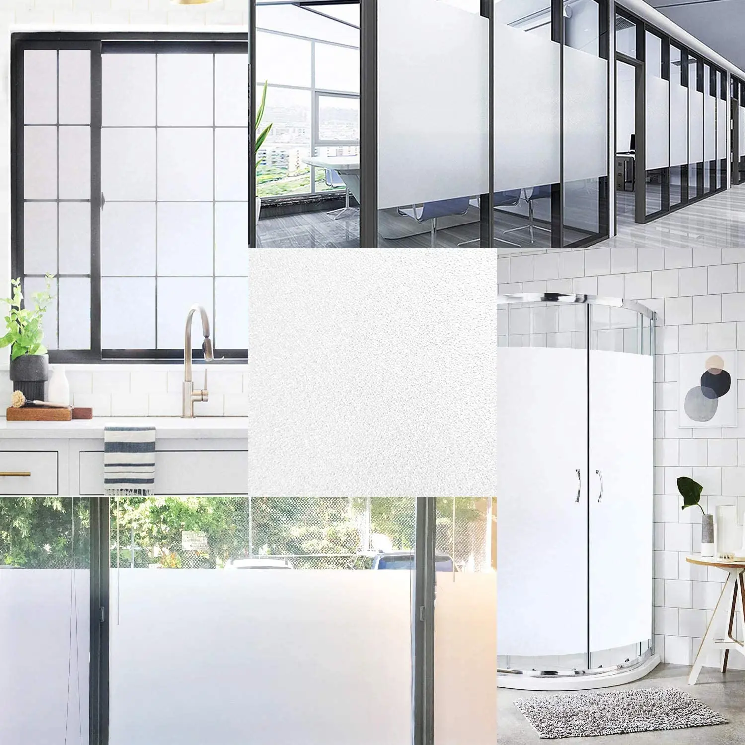 Window Privacy Film YaJing Privacy Window Film Sun UV Blocking Self-adhesive Frosted Opaque Decor Heat Control
