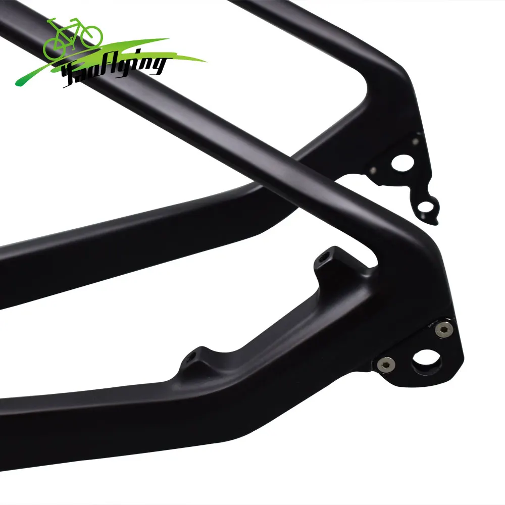 Flash Deal carbon mtb bike frame UD black carbon fat bike frame 26er 16/18/20inch BSA 197*12mm thru axle framework carbon mtb frame 4