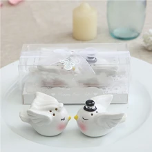 Невеста жених влюбленные птицы керамический для соли и перца шейкер горшок набор свадебный домашний декор 72XF