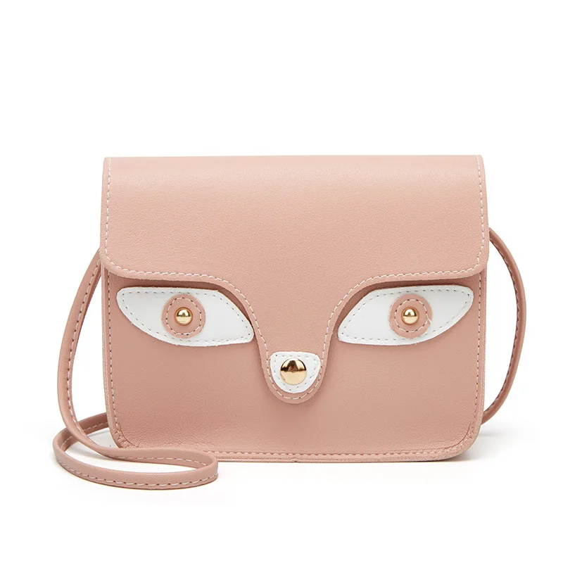 

Women's Cool Contrasting Color Fox Decorative Messenger Phone Bag 2020 New Korean-Style One-Shoulder Square Sling Bag