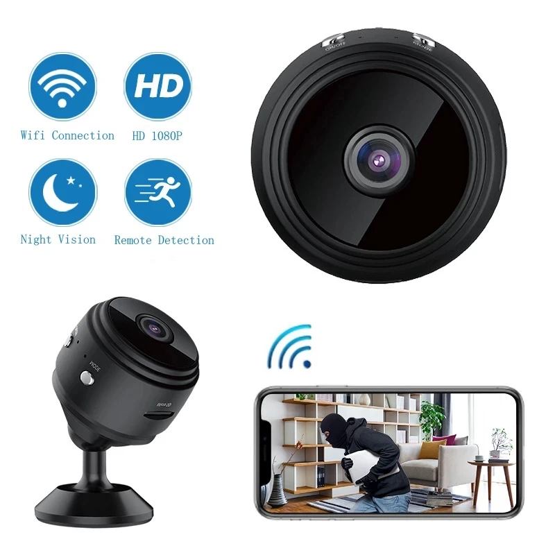Камера видеонаблюдения A9 с Wi Fi 1080P ночным видением и датчиком движения|Камеры