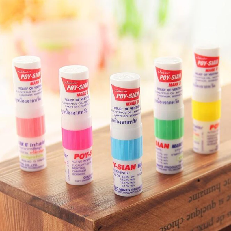 Thai Nose Inhaler Peppermint Oil Cool Asthma Oil Nasal Drainage Refreshing Students Anti-Snoring Cool Eight Cents Tube nasal stick