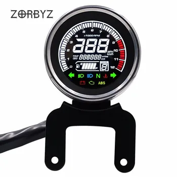 

ZORBYZ Motorcycle 1Pcs Black LCD Digital Instrument Panel Multi-Function Meter 12000rpm Speed Meter Odometer Tachometer Gauge