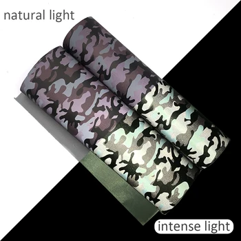 

New 30*140cm Camo Reflective under Intense Light Sliced Fabric For Bow-knot Bags Shoes Sewing Clothing DIY Accessories,1Yc10274