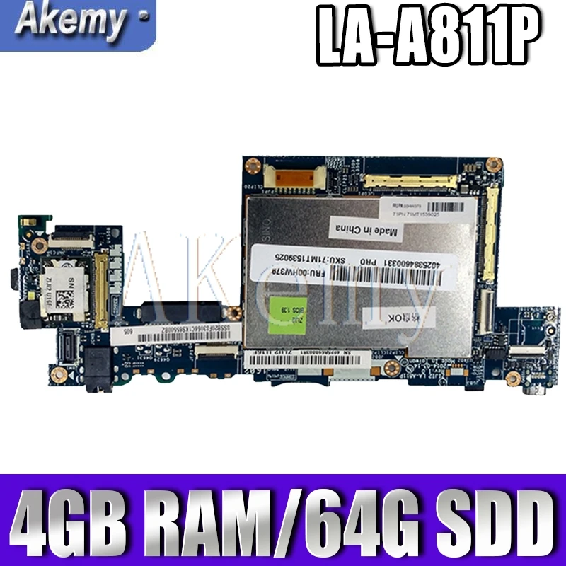 Akemy ZIJI2 LA-A811P для lenovo ThinkPad 10 ThinkPad10 ноутбук FRU системной платы 00HW378 W8P Z3795 4 Гб 64G/SSD Тесты ОК