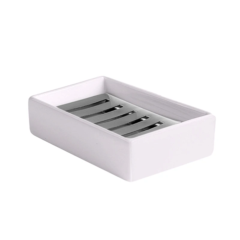 

Steel Drain Non-slip Bathroom Sponge Rack Tray Holder Soap Dish Storage Case Home Garden Supplies