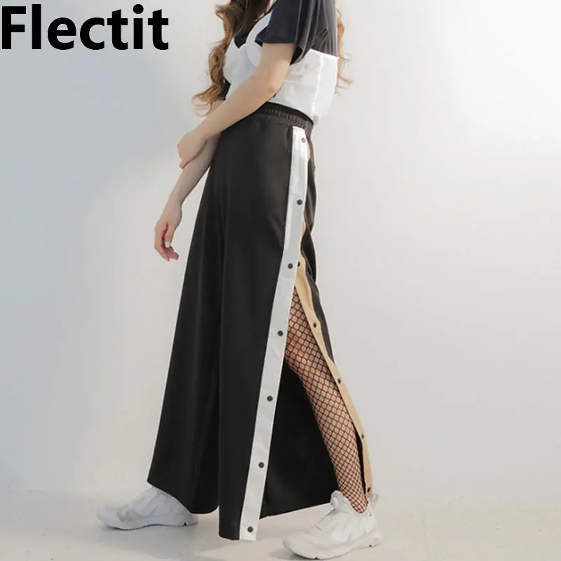 Женские прямые спортивные брюки Flectit повседневные длинные с широкими штанинами и