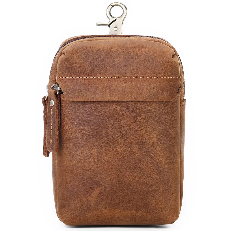 Crazy Horse кожаная поясная сумка для мужчин, винтажная сумка для путешествий, сумка для путешествий, держатель для паспорта, сумка для телефона, сумка для мужчин, маленький крючок, сумка для бума, портативная