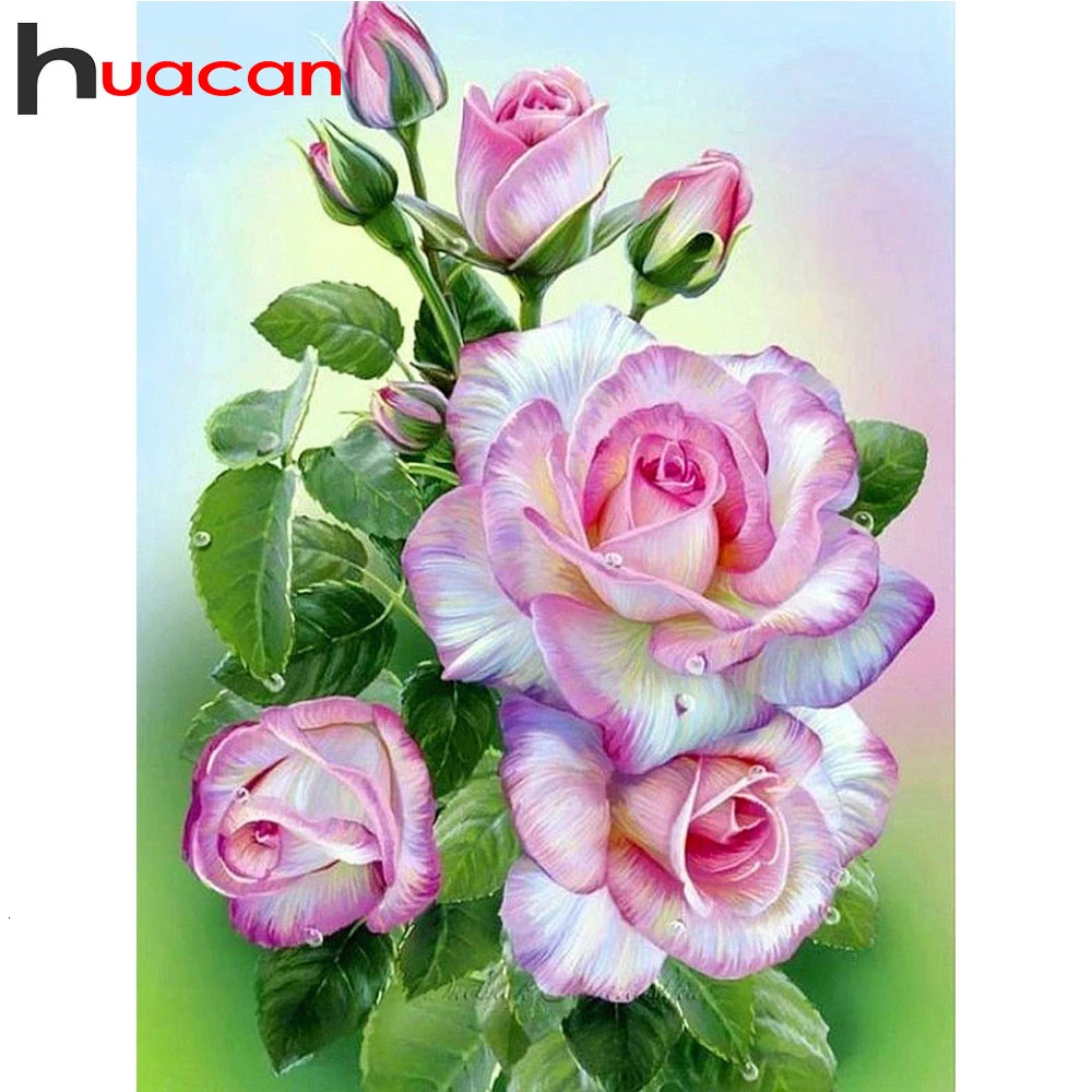 

Huacan 5D Diamond Painting Flower Full Square Drill Diamond Embroidery Mosaic Home Decorative Gift
