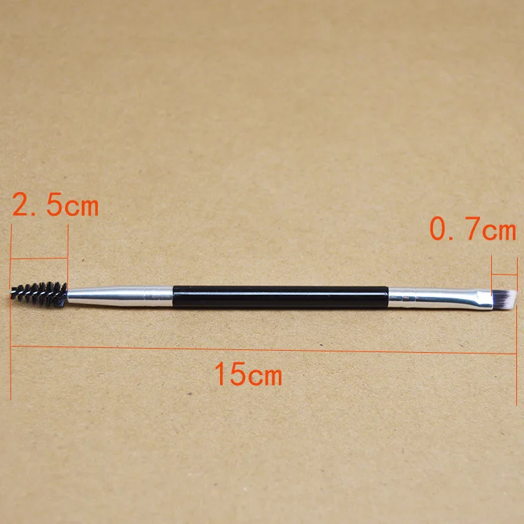 Factory Currently Available Oblique Double Headed Eyebrow Brush Eyelash Curler Spiral Brush Double-ended Makeup Brush Beauty Too