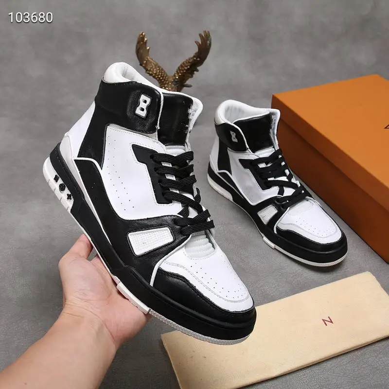 Top quality brand Virgil designer Fashion cowhide sneakers Men High help lace-up sneakers Board shoes casual shoe size38-46 Top quality brand Virgil designer Fashion cowhide sneakers Men High help lace-up sneakers Board shoes casual shoe size38-46