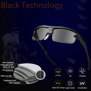 

New Technology Luxury Smart Glasses Intelligent Sunglasses Flexible Folding Auto Color Change Screen lens for Driver fishing