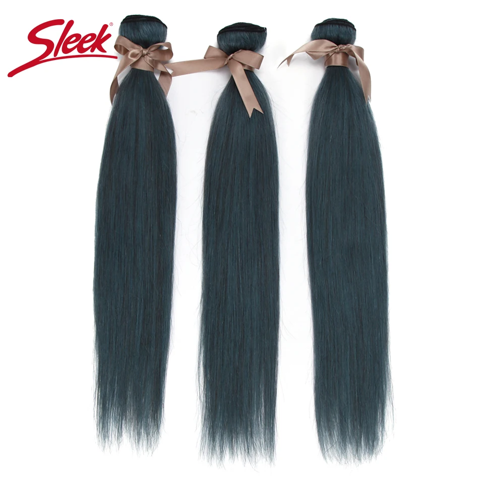Sleek Mink Blue Orange Blonde Color Malaysian Straight Hair Weave Bundles 8 To 26 Inches Hair Extension Bugha Style ing