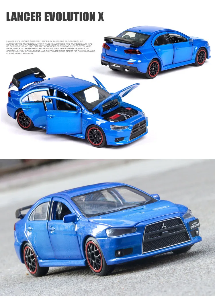 Литье под давлением 1:32 Lancer EVOlution X Коллекционная модель автомобиля из металлического сплава симуляторы машины игрушки для детей Подарки для детей