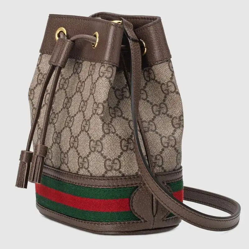 Сумка-мешок в стиле ретро Gucci Ophidia Mini GG, женская кожаная сумка, вместительная Повседневная сумка через плечо, женская сумка-мессенджер, 550620 96I3B 8745