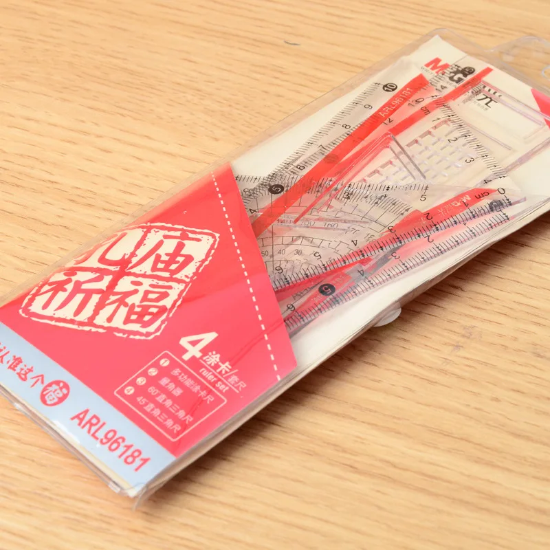 

M&G Confucius Temple Praying Ruler Sets ARL96181 Ruler Protractor Set Square Students Exam Recommended Ruler Sets