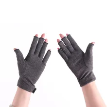 Хлопчатобумажные перчатки, Женские Спортивные Повседневные серые перчатки с полупальцами, простые и элегантные спортивные перчатки, защитный светильник