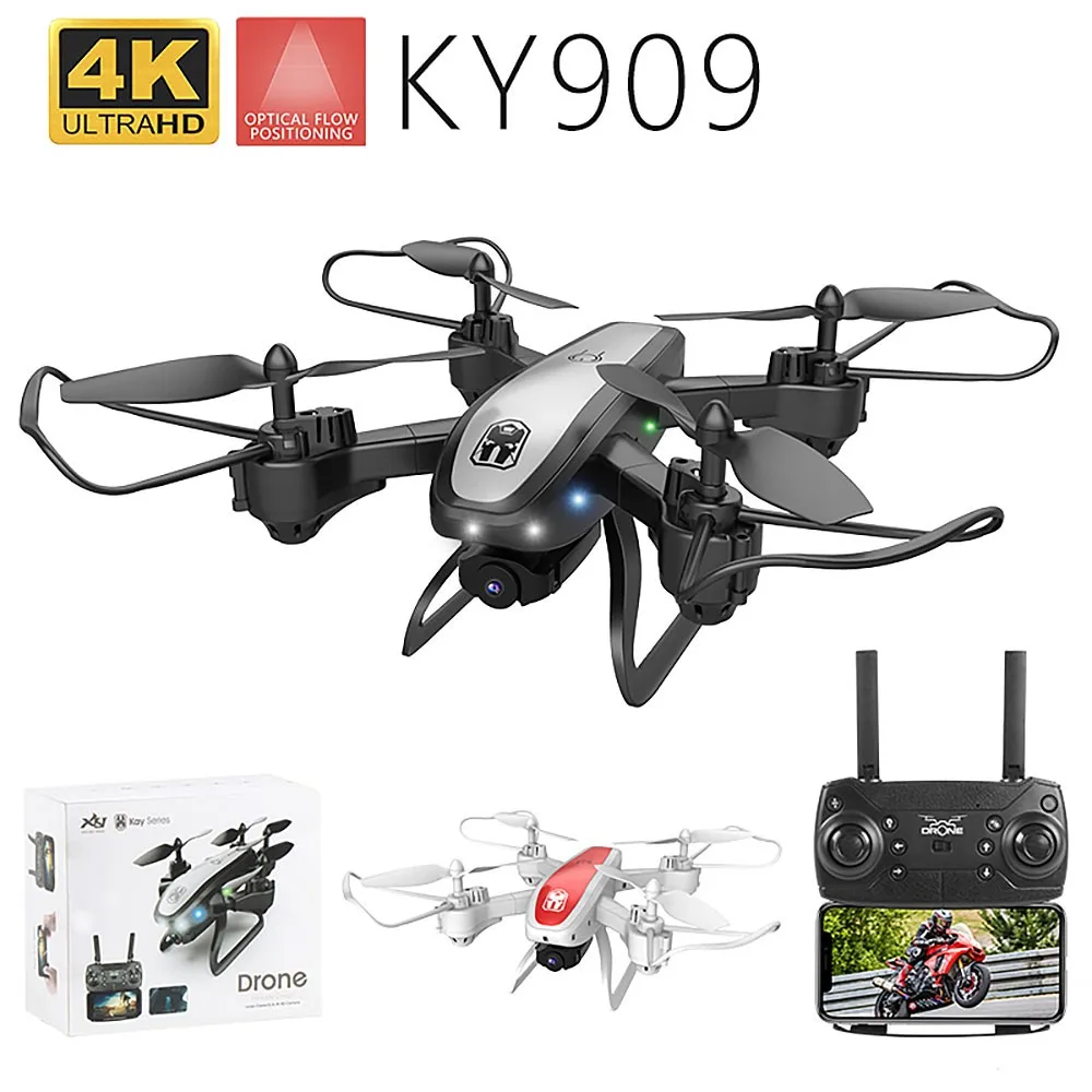 

Drone KY909 HD 4K WiFi video live fpv drone light flow keep height quad-axis aircraft one-button take-off drone with camera