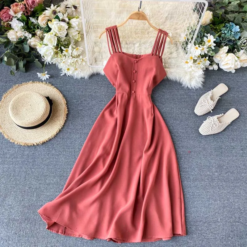 Boho сексуальное платье на тонких бретелях, летние длинные вечерние платья средней длины на каждый день, женские пляжные праздничные Элегантные платья трапециевидной формы, vestido de festa