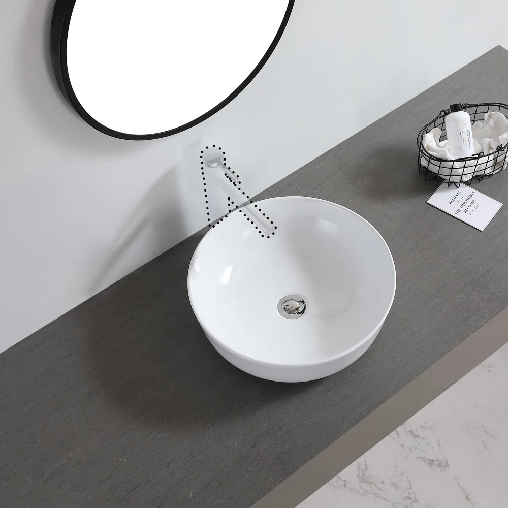 

RS1065 Ceramic Basin Above Counter Basin Bowl Shape White 42 x 42 x 15CM