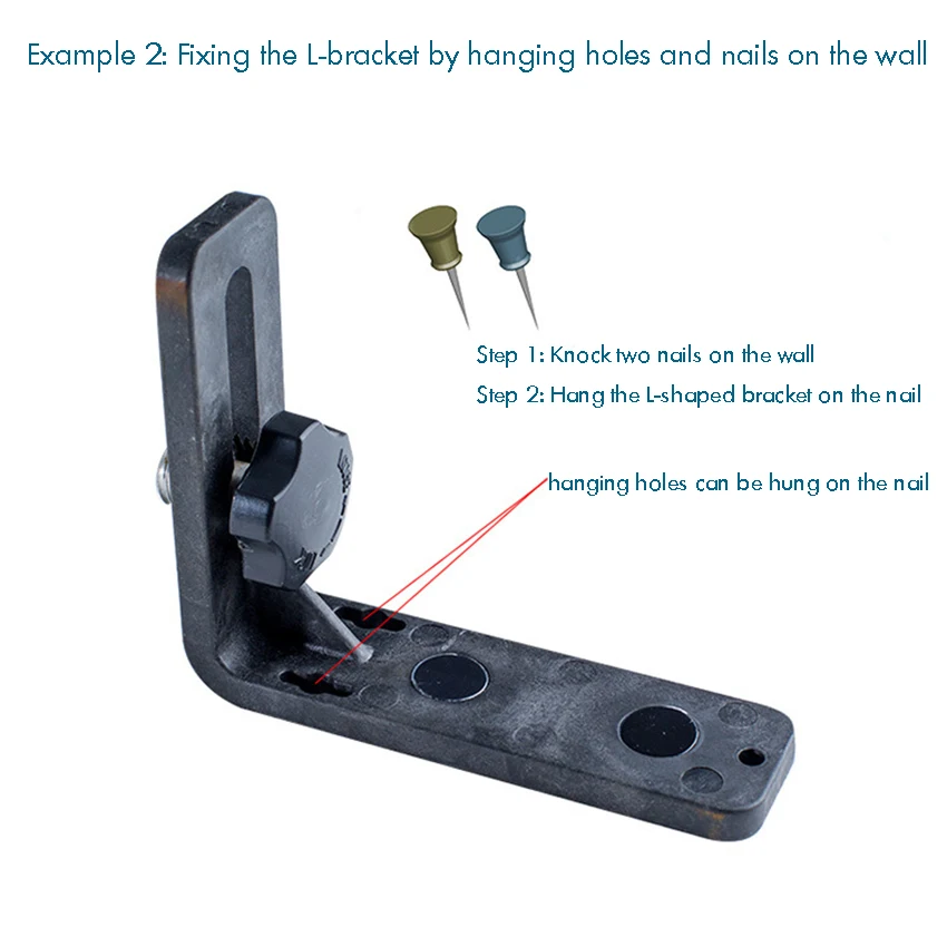 Laser Level L-shape Magnetic Bracket, 1/4 Thread, Adjustable Wall Mount/Ceiling Laser Level Bracket Multi-functional Bracket