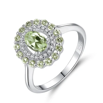 

Allakalo 925 Sterling Silver Rings For Women Engagement Wedding Fine Jewelry Big Round Topaz Gemstone Aneis De Prata Gifts AR027