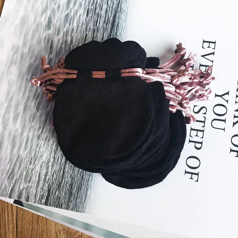 1 шт., розовая фланелевая сумка с лентами для браслета из бисера, ожерелья, женские Оригинальные европейские ювелирные изделия, черная Внешняя упаковка