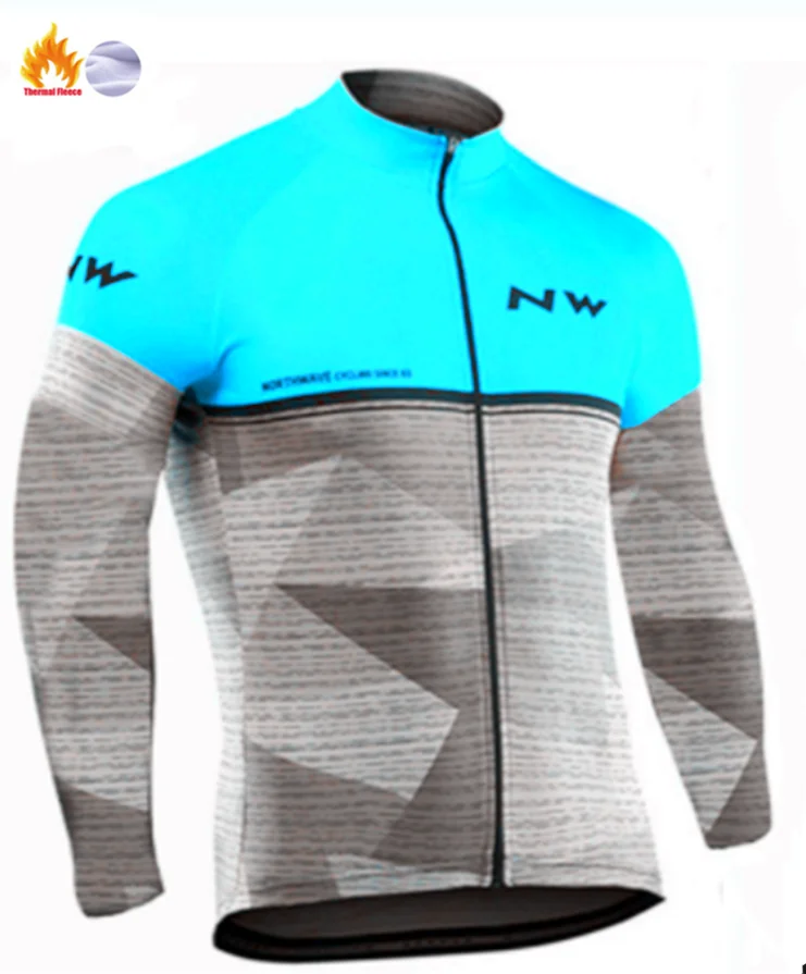 Winter jersey Northwave Зимняя Теплая Флисовая велосипедная одежда NW Мужской трикотажный костюм для прогулок верховой езды на велосипеде MTB Одежда Теплый комбинезон комплект - Цвет: Winter jersey