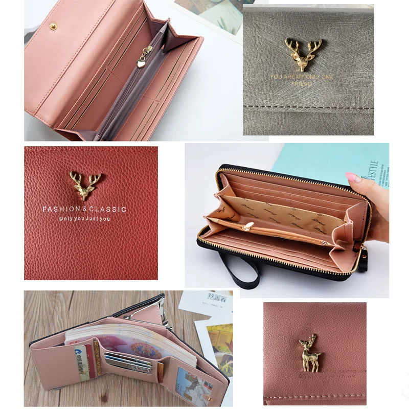 New 2019 Women's Fashion Style Wallets Large Capacity Purse Coin Pocket Female Card Holder Leather Clutch Folding Women Wallet New 2019 Women's Fashion Style Wallets Large Capacity Purse Coin Pocket Female Card Holder Leather Clutch Folding Women Wallet