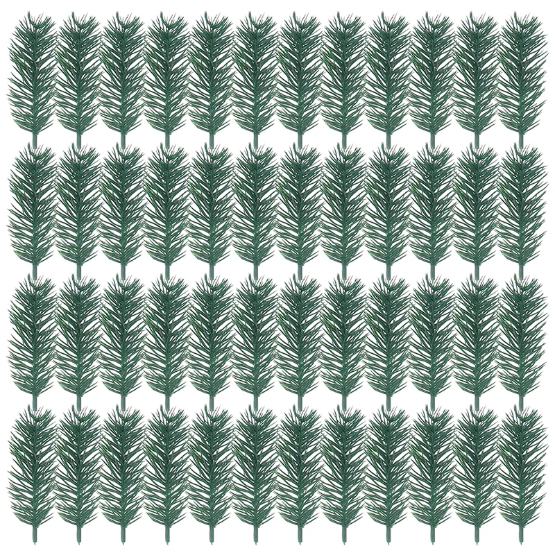 20PCS Artificial Plastic Green Pine Plants Branches Wedding Home Party Decorations DIY ChristmasTree Handcraft Accessories