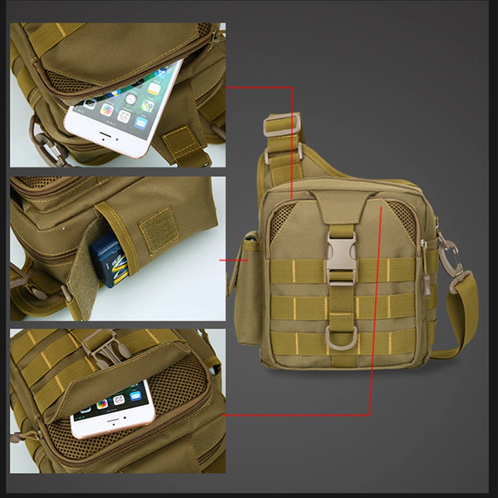 USB Multifunction Men's Tactical Sling Shoulder Bag Men Outdoor Sport  Messenger Bag For Military Crossbody Camouflage Bag X116D