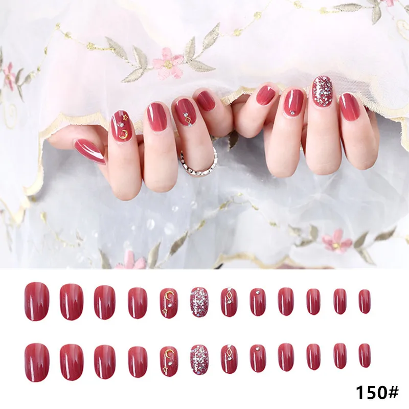 150 24 шт./компл. поддельные ногтей DIY Инструменты для маникюра для Свадебная ногтей аксессуары для ногтей - Цвет: 150
