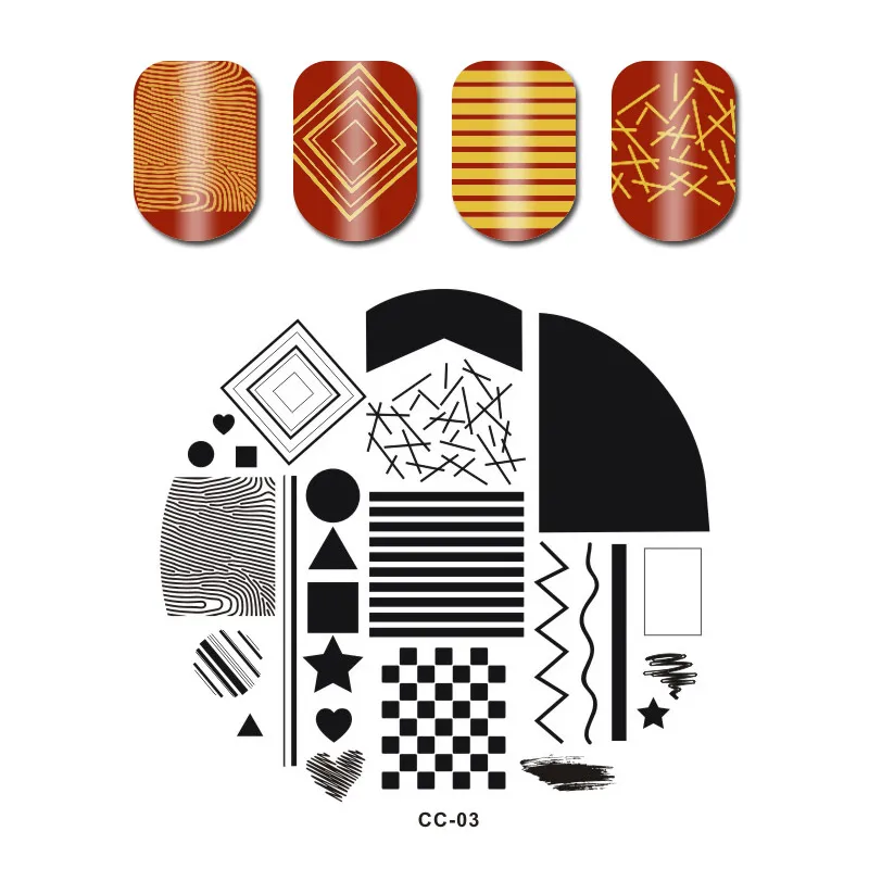 CC03 MAFANAILS наклейки для ногтей на Хэллоуин и Рождество DIY Konad трафарет для ногтей 6,2*12,5 см шаблон для маникюра - Цвет: CC03