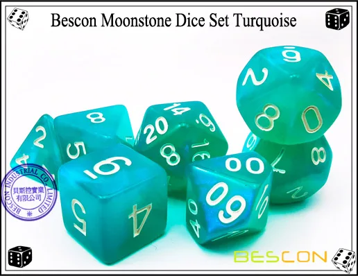 Turquoise Dice Set-3