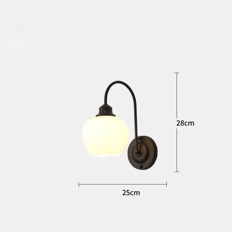 Contracted American-style wall light Bedroom headboard glass wall lamp living room TV background wall hallway wall lamp - Цвет абажура: A